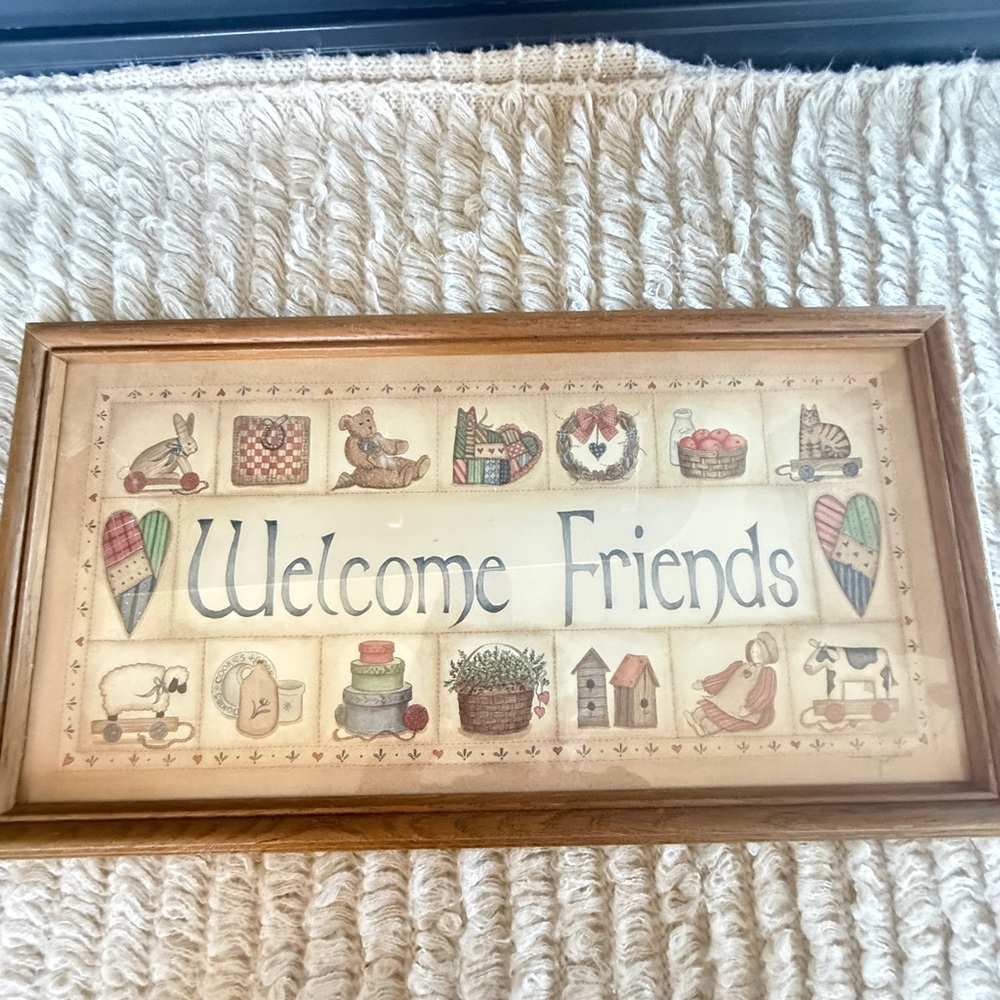 Rustic Brown Welcome Friends Sign